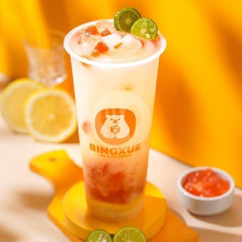 Ice Strawberry Jasmine Tea menu BINGXUE, Tebet Raya