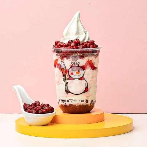 Chocolate Lucky Sundae menu Mixue Galunggung, Klojen, Gading Kasri