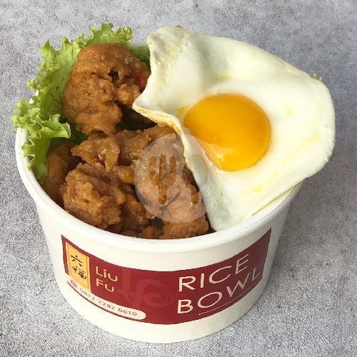 Ayam saos Punchun with Egg - Rice Bowl menu Liu Fu, Manyar Kertoarjo