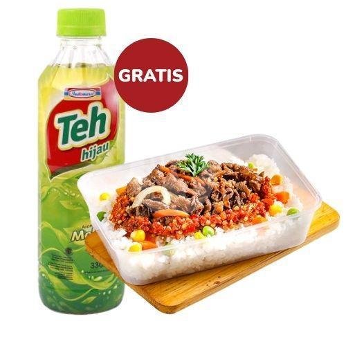 FREE DRINK! Yummy Choice Nasi Rendang Cabe Ijo menu Point Coffee, Indomaret Johar Menteng