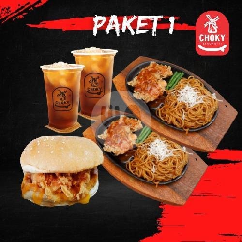 Jbk Choky Burger X French Fries menu Choky Spaghetti Steak, Godean, Yogyakarta