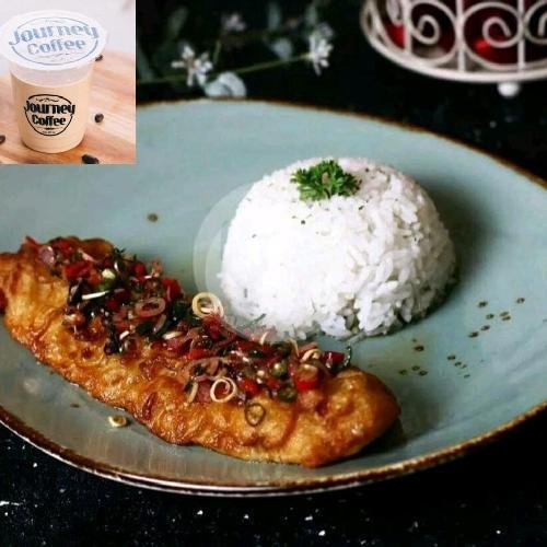 Fried Rice Anchovy And Egg + Iced Tea/Lemon Tea menu Journey Coffee, Tebet