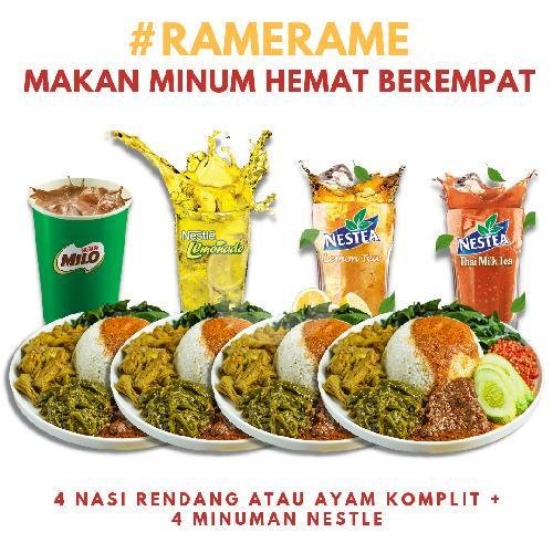 Nasi Rendang Komplit menu Nasi Padang Andi Mulya, Panyileukan