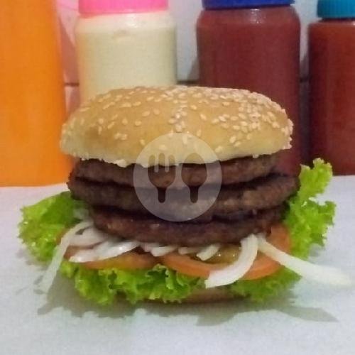 Paket 5 Triple Burger +chese menu Burger Gembul, Ciputat