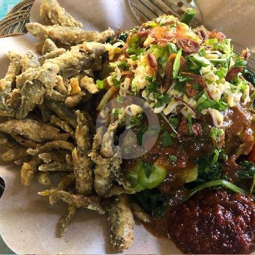 Nasi Pecel Wader Crispy menu Wr Nasi Kuning Mbak Ria, Gunung Anyar Jaya