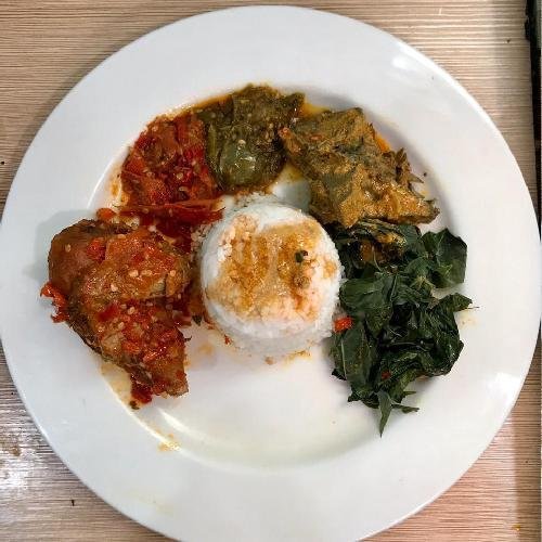 Nasi Ayam Ijo menu Nasi Padang RM Maju Jaya, Gegerkalong
