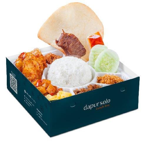 Nasi Langgi Solo Empal menu Dapur Solo Lunch Box, Semanggi