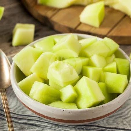 Buah Potong Melon menu Salad Fruity, Salad Buah Shanum Food, Bojong Koneng