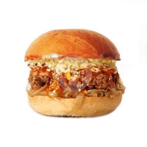 Rooster Dinner Burger menu Makan Daging Burger & Fries, Bengkel Klodran