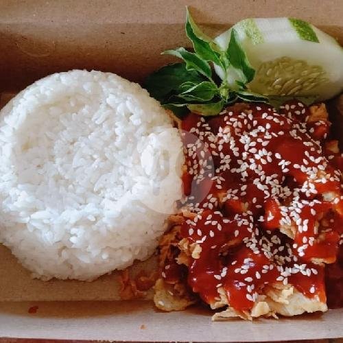 Paket Ayam Geprek Saus Lada Hitam menu Ayam Geprek dan Kremes Garasi Ayam Sumber, Pajajaran