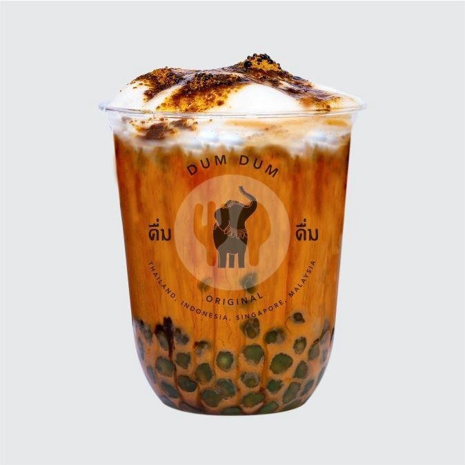 Thai Green Tea Macchiato Aren + DumBoba menu Dum Dum Thai Drinks Express, Transmart Tasikmalaya