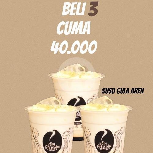 Es Kopi Roemahan + Es Kopi Susu Gula Aren (soft / Strong) menu Kopi Roemahan, Taman Surya