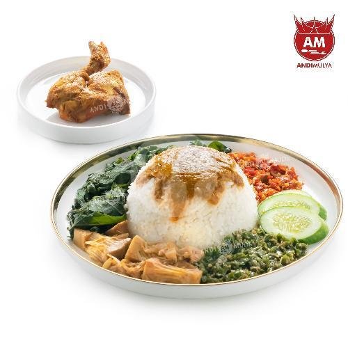 Nasi Ayam Balado Ijo Komplit menu Nasi Padang Andi Mulya, Panyileukan