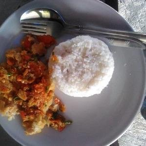 Ayam Lada Hitam + Nasi menu Warung Verosincky, S Parman