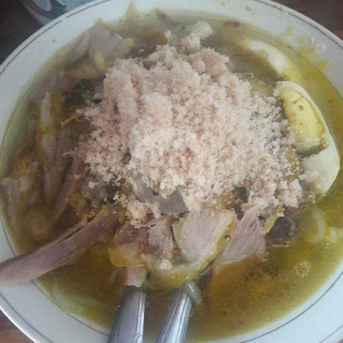paket nasi jeroan menu Soto Ayam Cak Agus, Kenjeran