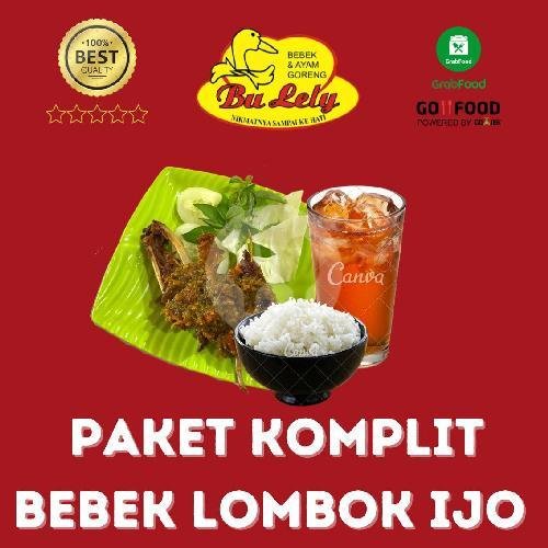 Paket Komplit Ayam Goreng menu Warung Bebek Bu Lely, Mayangan