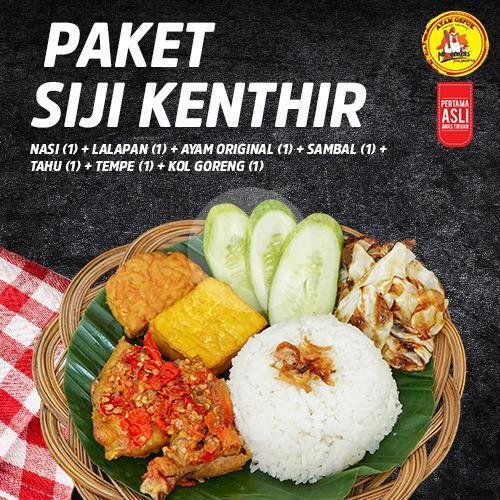 Paket Siji Kenthir menu Ayam Gepuk Pak Gembus, Kartosuro