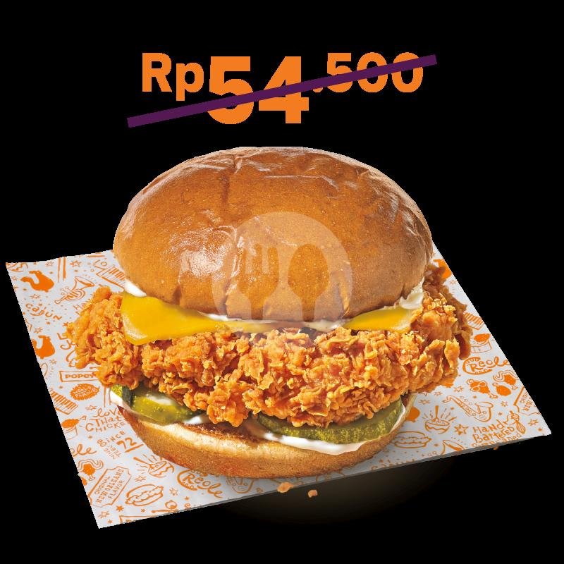 Poppin Spicy Sandwich menu Popeyes Chicken, Lenteng Agung