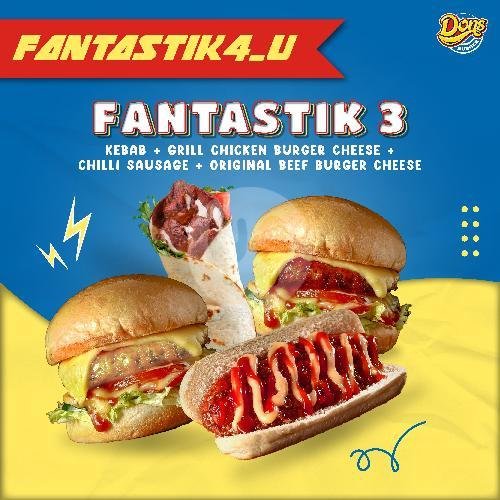 Fantastik 4 menu Dons Burger Cafe, Pusat Grosir Cililitan