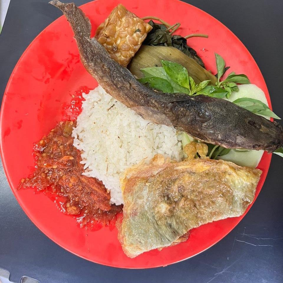 Nasi Mujaer + Telor menu Tempe Penyet Mbak Noer, Jagir Wonokromo