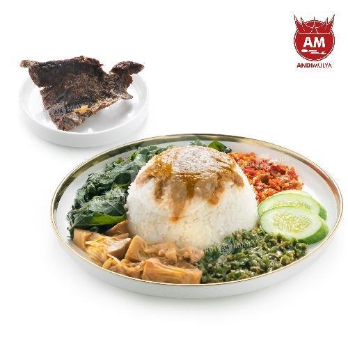 Nasi Ayam Pop Komplit menu Nasi Padang Andi Mulya, Panyileukan