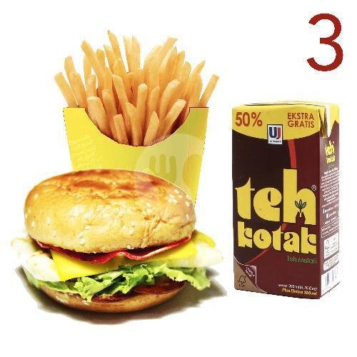 Paket Kenyang 4 menu Only Burger, Taman Kopo