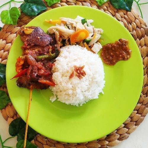 Nasi Kerang + Tumis Sayur + Tempe Oreg/tahu sayur menu Warteg Nojo Jaya Komando Raya