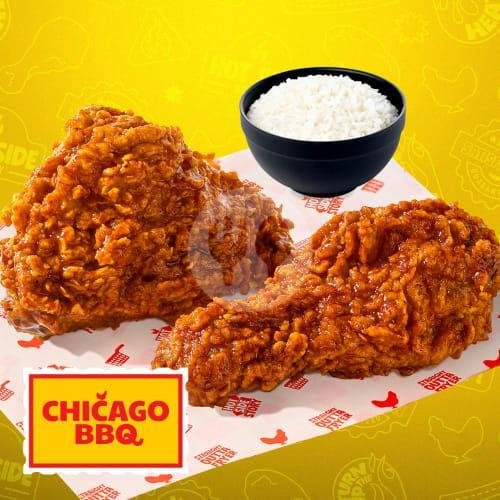 2 pcs Fried Chicken Chicago BBQ Complete Set menu Hot Side Story (Hangry Spicy Chicken), PIM 3