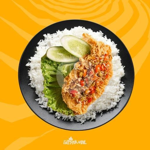 nasi ayam geprek sambel tomat menu Geprek Mae, Cimahi