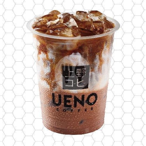 Iced Hezerunattsu Latte menu Ueno Coffee, Pahlawan