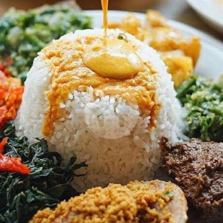 Nasi Ayam Balado Hijau + Teh Manis menu Nasi Padang RM Basalero Gunung Batu, Gunung Batu