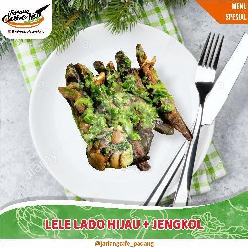 Nasi Belut Lado Hijau + Jengkol + Teh Es menu Jariang Cafe Padang