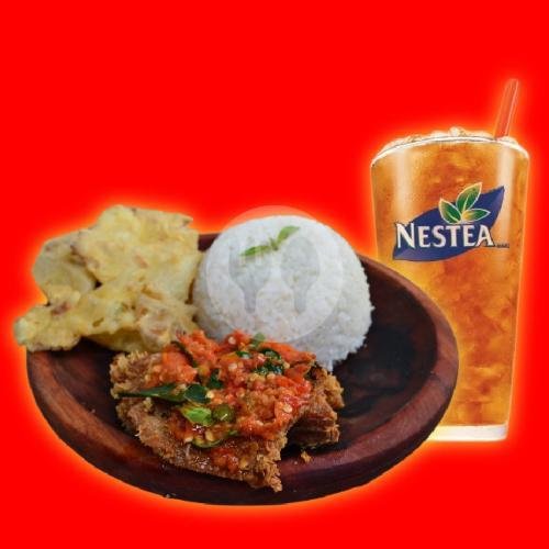 Paket Thaitea Geprek Korek menu Ayam Geprek Crispy Bakar Abyan, Murni 1
