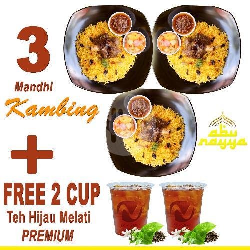 Paket 3 Ayam + 2 Teh Hijau Melati ( Free ) menu ABUNAYYA , Nasi Mandhi, Wisma Pagesangan