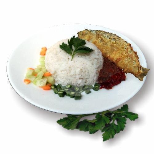 Jamur Udang Rawit Cabe Hijau + Nasi menu Kedai Rakyat, Merjosari