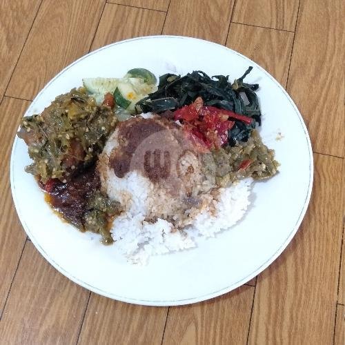 Nasi Ayam Rendang + Sayur Komplit menu RM Padang Pincuran - Sampangan