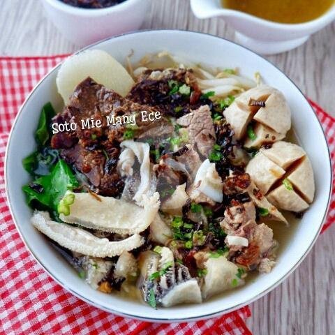 Soto Mie Komplit menu Soto Mie & Mie Kocok Mang Ece, Sukabumi