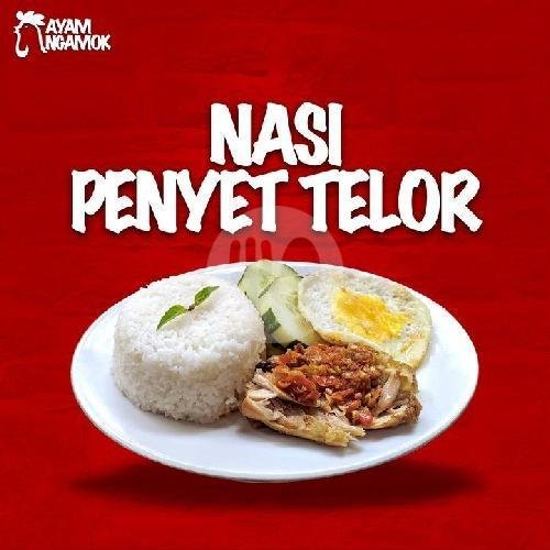 Ayam Penyet Sambal Tempe + Nasi menu Ayam Ngamok Simerah, Mertojoyo