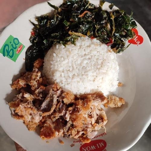Nasi Ayam Geprek Capcay Kering menu Warung Makan Mpok Indun, Banjarsari
