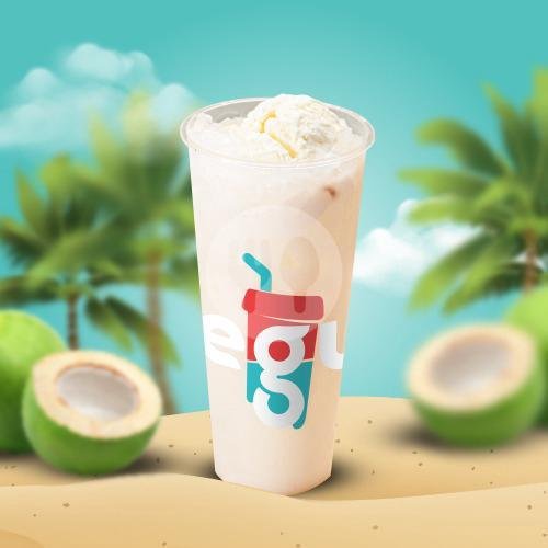 Coconut Lychee Float R menu Teguk, Raya Tengah Kramat Jati