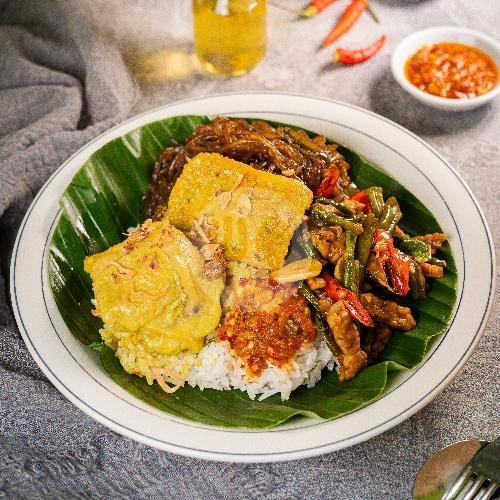 Nasi Campur Telor Dadar menu Nasi Campur Mbak Nina, Manyar Raya