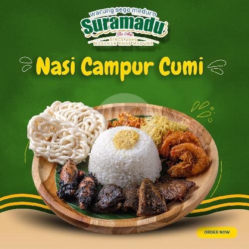 Nasi Campur Cumi menu Warung Sego Meduro Suramadu Bu Anna, Klampis Jaya