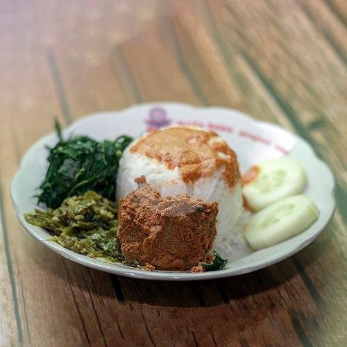 Nasi Rendang - Bungkus menu RM Padang Giwangan, Pramuka