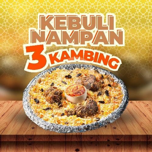 Nampan Kebuli Kambing Isi 5 menu KEBULI ABUYA AMPERA, KEMANG