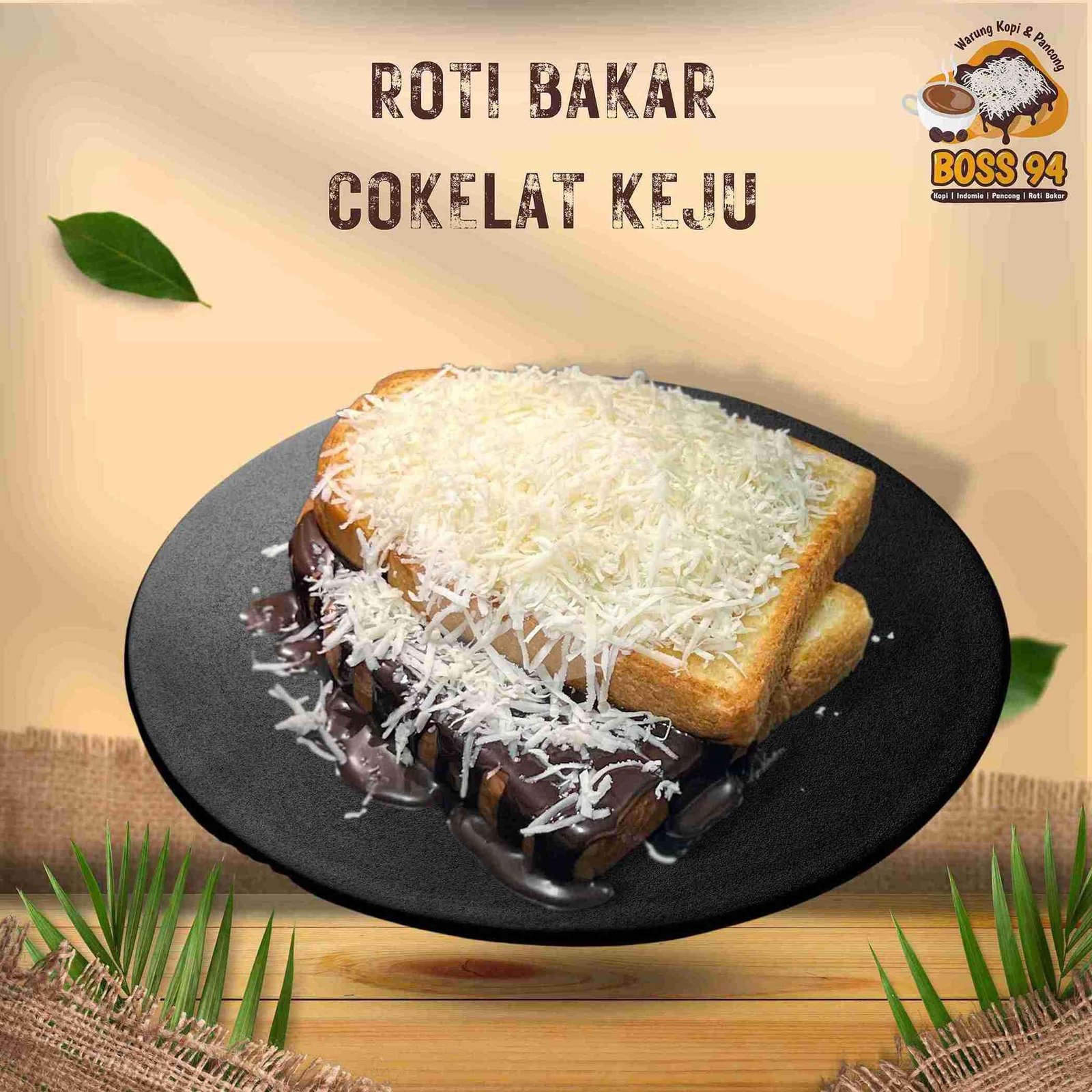 Roti Bakar Cokelat Keju menu Warung Kopi & Pancong Boss 94, Jagakarsa