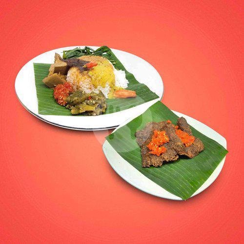 Nasi Dendeng Paru Goreng Crispy menu Rumah Makan Padang Piala 1, Kebon Jeruk