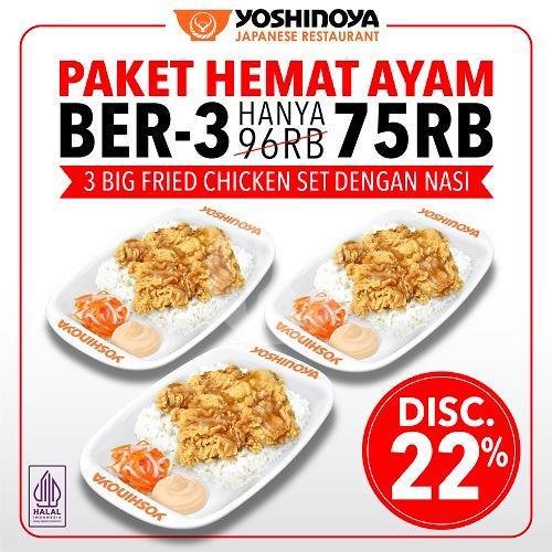 Promo Gorengan Rame Rame menu YOSHINOYA BEEF BOWL, Tunjungan Plaza 3