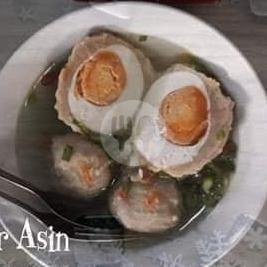 Lontong menu Bakso H Giman Lumpur, Gresik Kota