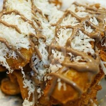 Pisang Keju Strawberry Glaze menu Raja Pisang Keju Arjuna Semarang, Singosari