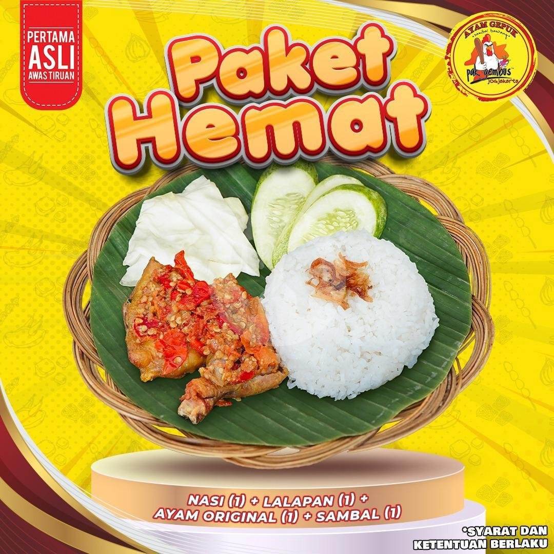 Ayam Dada Original menu Ayam Gepuk Pak Gembus, UGM Saharjo